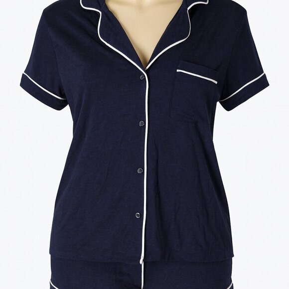 Auden Other - NWT Auden Women's L Cloud Knit Navy Blue Short Sleeve Pajama Top